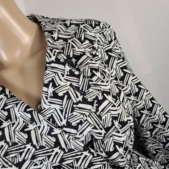 Style & Co double breasted black & white pea coat - Picture 2 of 12